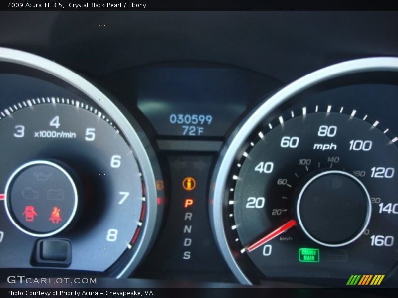 Crystal Black Pearl / Ebony 2009 Acura TL 3.5