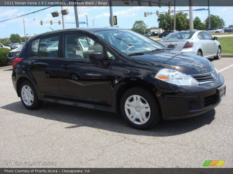Espresso Black / Beige 2011 Nissan Versa 1.8 S Hatchback