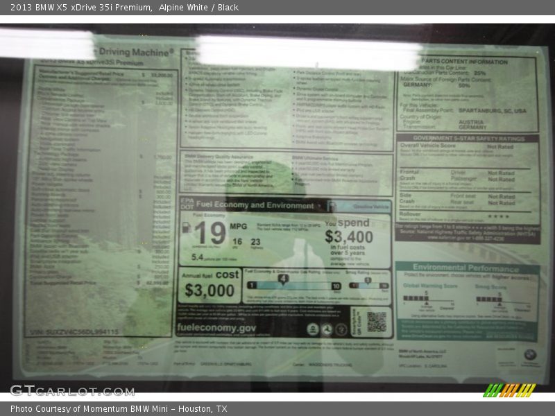 Alpine White / Black 2013 BMW X5 xDrive 35i Premium