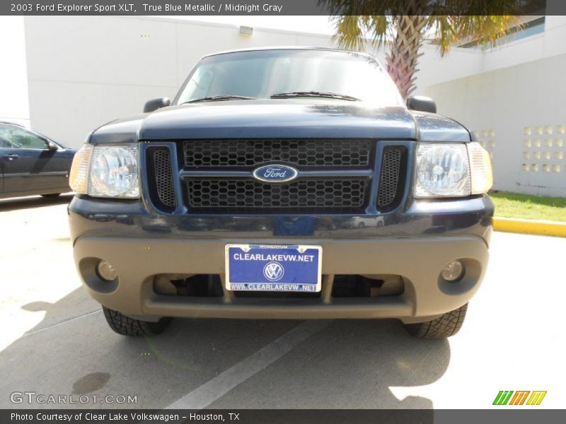 True Blue Metallic / Midnight Gray 2003 Ford Explorer Sport XLT