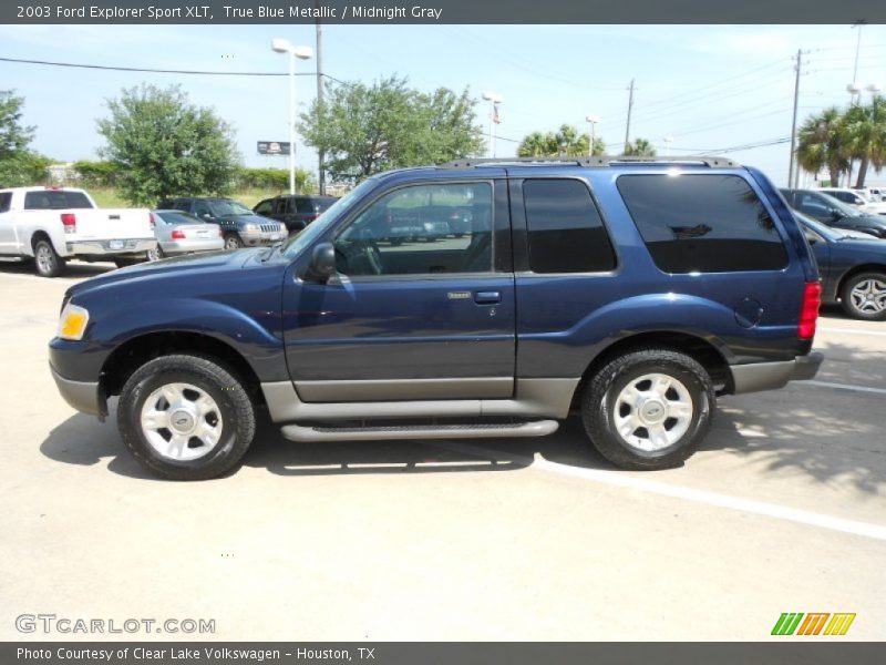 True Blue Metallic / Midnight Gray 2003 Ford Explorer Sport XLT