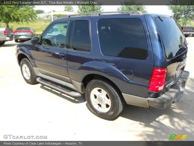 True Blue Metallic / Midnight Gray 2003 Ford Explorer Sport XLT