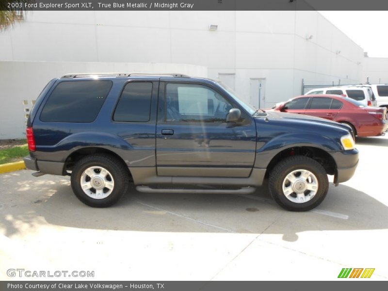 True Blue Metallic / Midnight Gray 2003 Ford Explorer Sport XLT