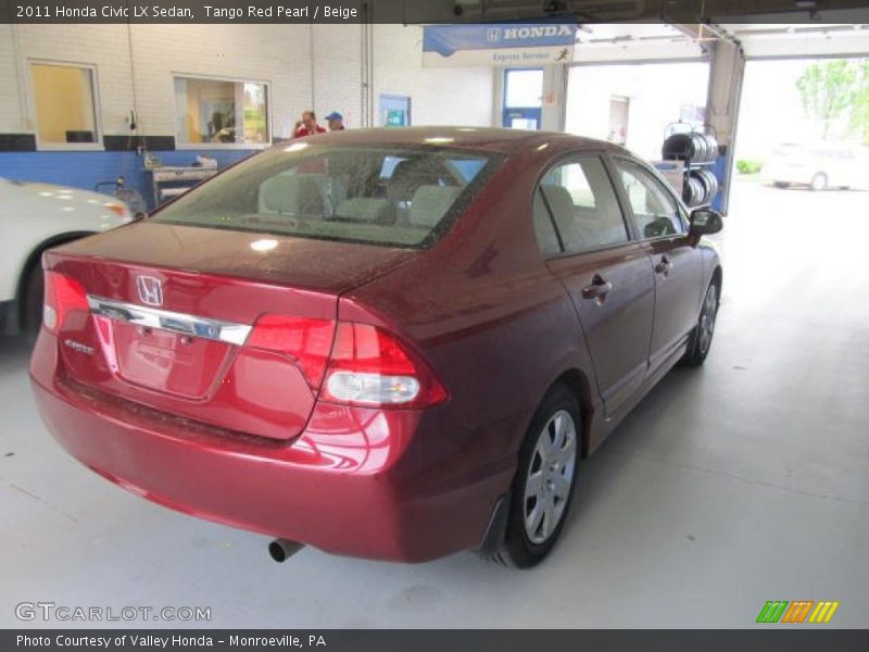 Tango Red Pearl / Beige 2011 Honda Civic LX Sedan