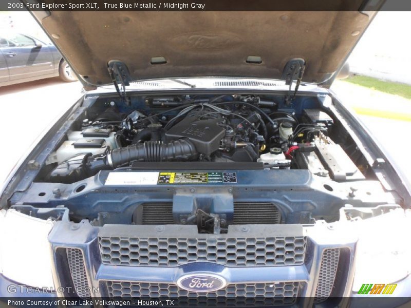 True Blue Metallic / Midnight Gray 2003 Ford Explorer Sport XLT