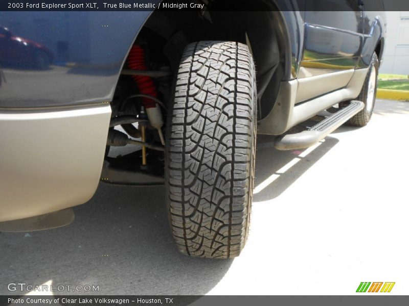 True Blue Metallic / Midnight Gray 2003 Ford Explorer Sport XLT