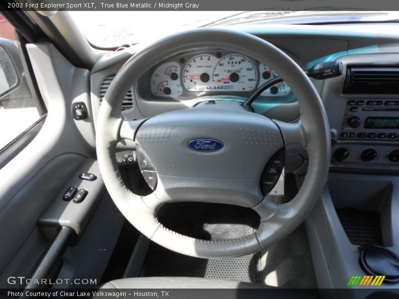 True Blue Metallic / Midnight Gray 2003 Ford Explorer Sport XLT