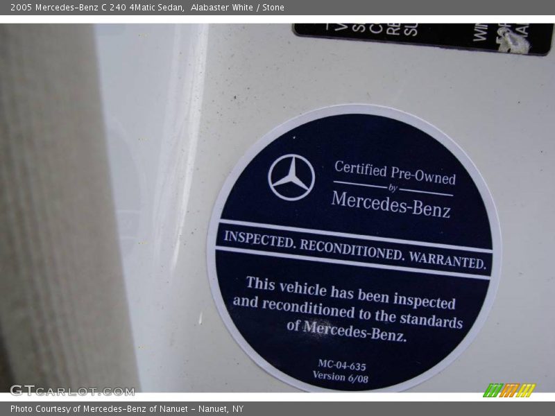 Alabaster White / Stone 2005 Mercedes-Benz C 240 4Matic Sedan
