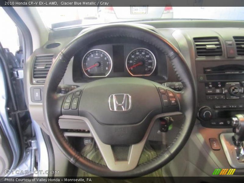 Glacier Blue Metallic / Gray 2010 Honda CR-V EX-L AWD