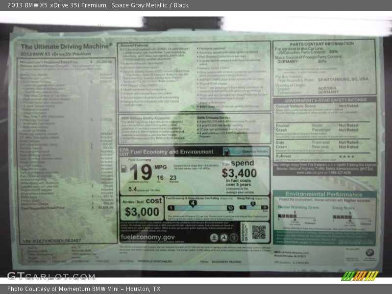 Space Gray Metallic / Black 2013 BMW X5 xDrive 35i Premium