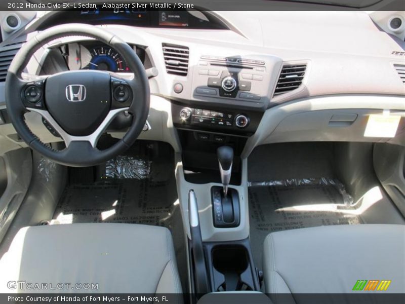 Alabaster Silver Metallic / Stone 2012 Honda Civic EX-L Sedan