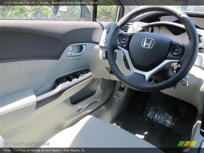 Alabaster Silver Metallic / Stone 2012 Honda Civic EX-L Sedan
