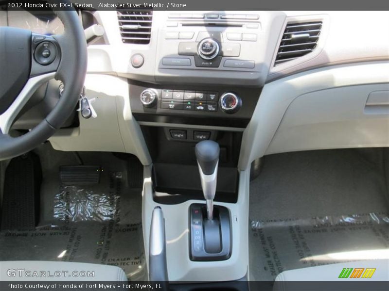 Alabaster Silver Metallic / Stone 2012 Honda Civic EX-L Sedan