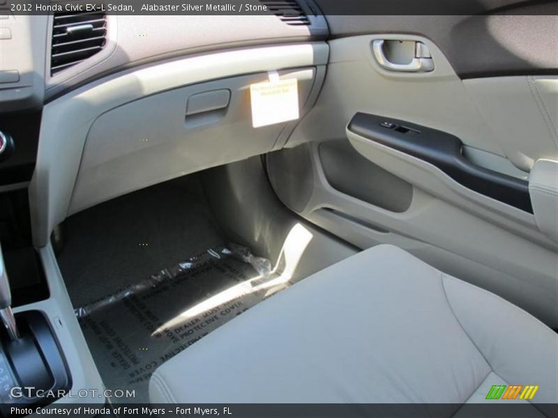 Alabaster Silver Metallic / Stone 2012 Honda Civic EX-L Sedan