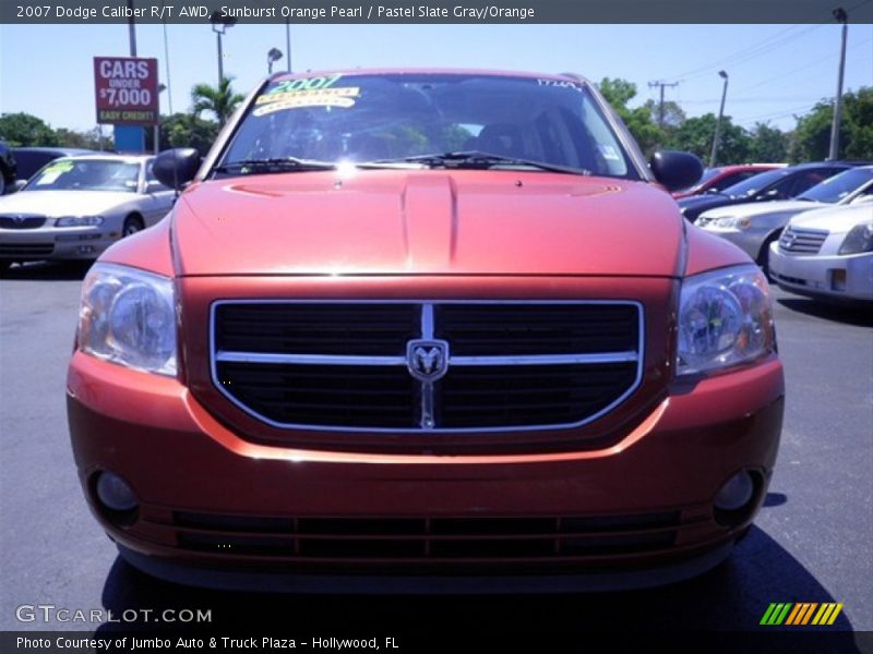 Sunburst Orange Pearl / Pastel Slate Gray/Orange 2007 Dodge Caliber R/T AWD