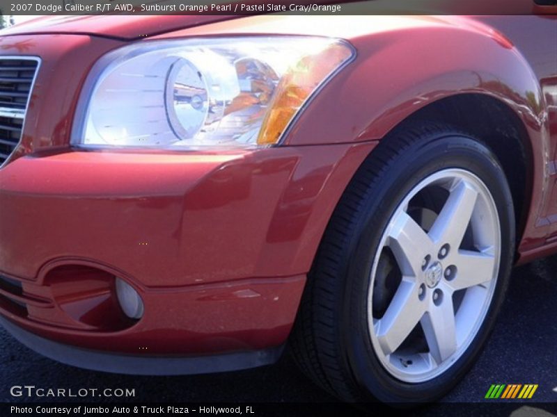 Sunburst Orange Pearl / Pastel Slate Gray/Orange 2007 Dodge Caliber R/T AWD