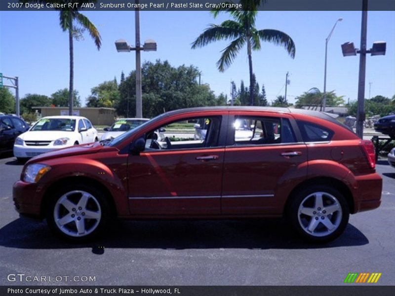Sunburst Orange Pearl / Pastel Slate Gray/Orange 2007 Dodge Caliber R/T AWD
