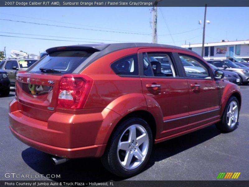 Sunburst Orange Pearl / Pastel Slate Gray/Orange 2007 Dodge Caliber R/T AWD
