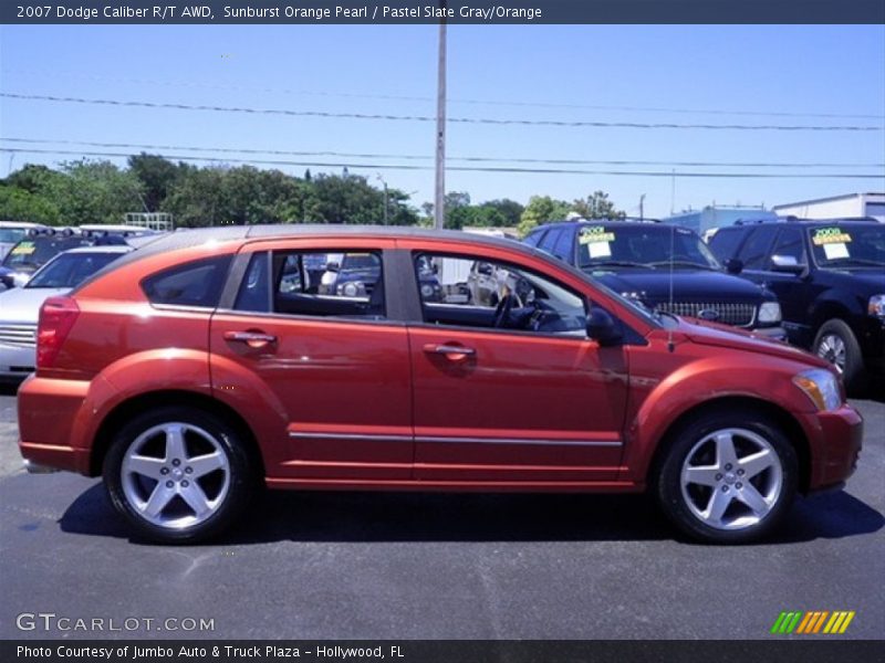 Sunburst Orange Pearl / Pastel Slate Gray/Orange 2007 Dodge Caliber R/T AWD