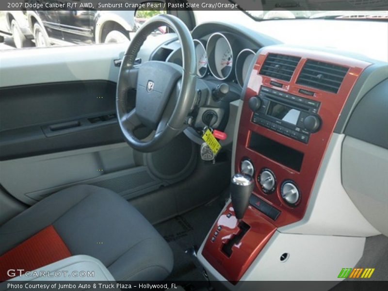 Sunburst Orange Pearl / Pastel Slate Gray/Orange 2007 Dodge Caliber R/T AWD