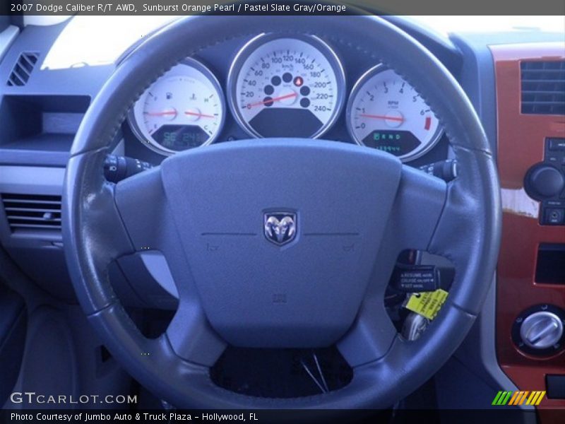 Sunburst Orange Pearl / Pastel Slate Gray/Orange 2007 Dodge Caliber R/T AWD