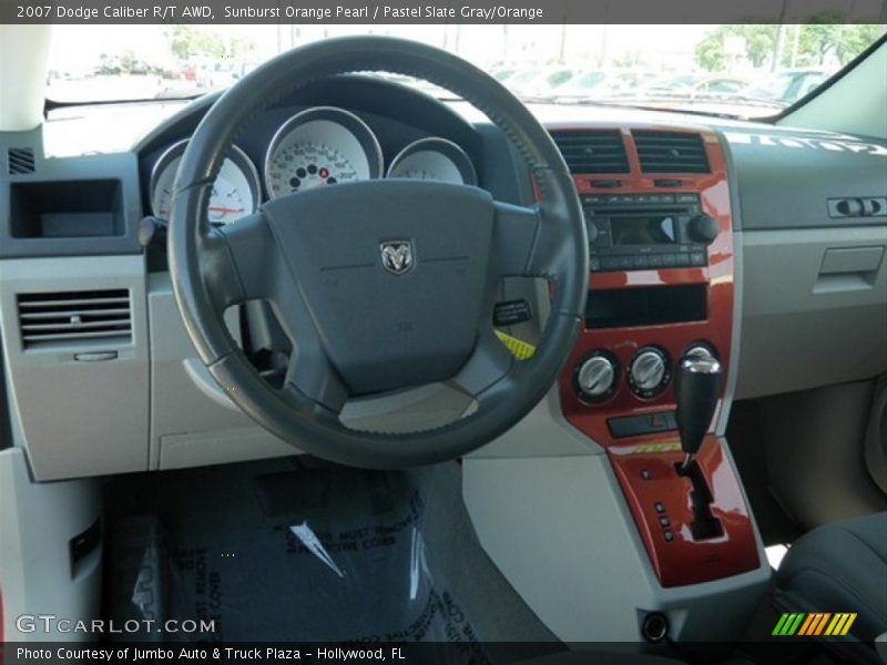 Sunburst Orange Pearl / Pastel Slate Gray/Orange 2007 Dodge Caliber R/T AWD