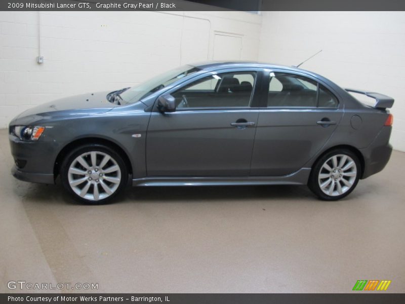 Graphite Gray Pearl / Black 2009 Mitsubishi Lancer GTS