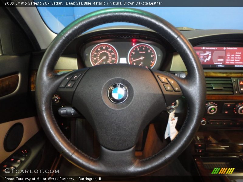 Deep Sea Blue Metallic / Natural Brown Dakota Leather 2009 BMW 5 Series 528xi Sedan