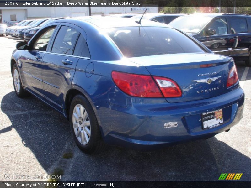 Deep Water Blue Pearl / Dark Slate Gray 2009 Chrysler Sebring LX Sedan