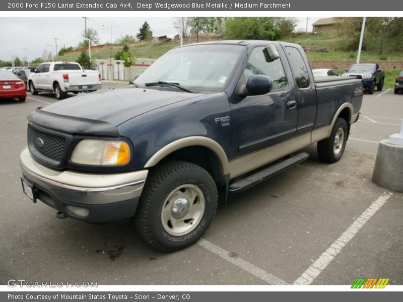 Deep Wedgewood Blue Metallic / Medium Parchment 2000 Ford F150 Lariat Extended Cab 4x4