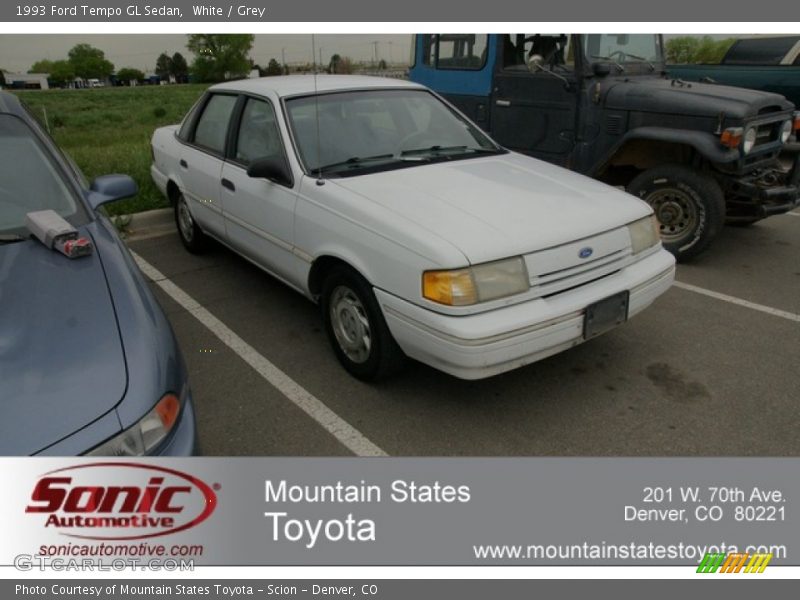 White / Grey 1993 Ford Tempo GL Sedan
