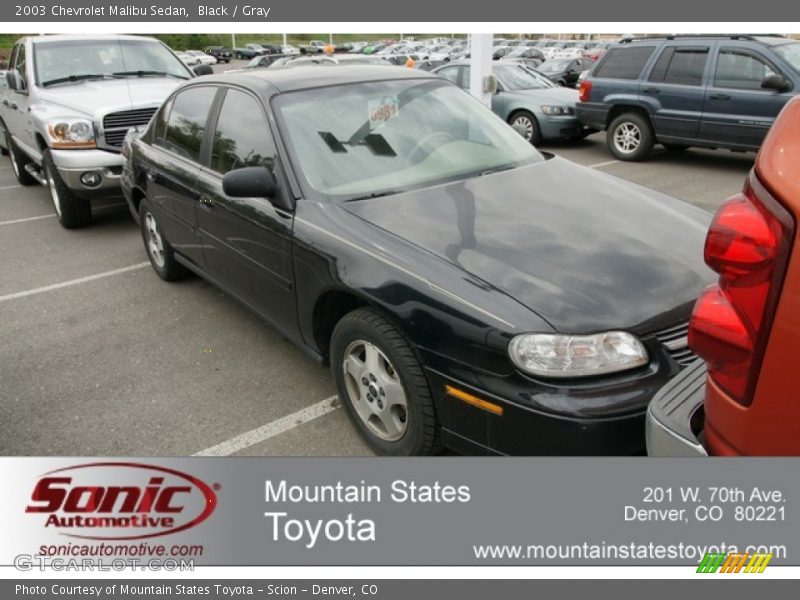 Black / Gray 2003 Chevrolet Malibu Sedan
