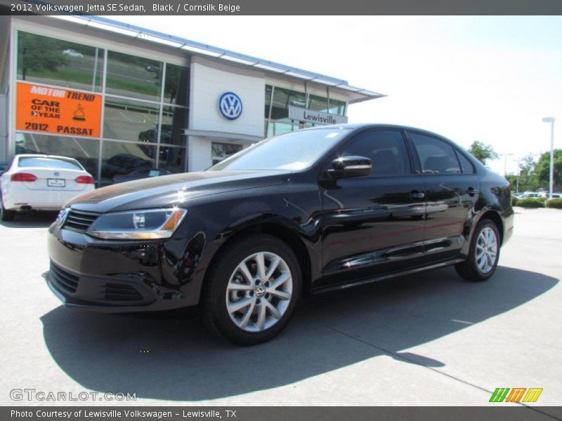 Black / Cornsilk Beige 2012 Volkswagen Jetta SE Sedan