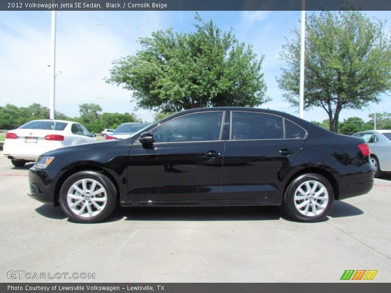 Black / Cornsilk Beige 2012 Volkswagen Jetta SE Sedan
