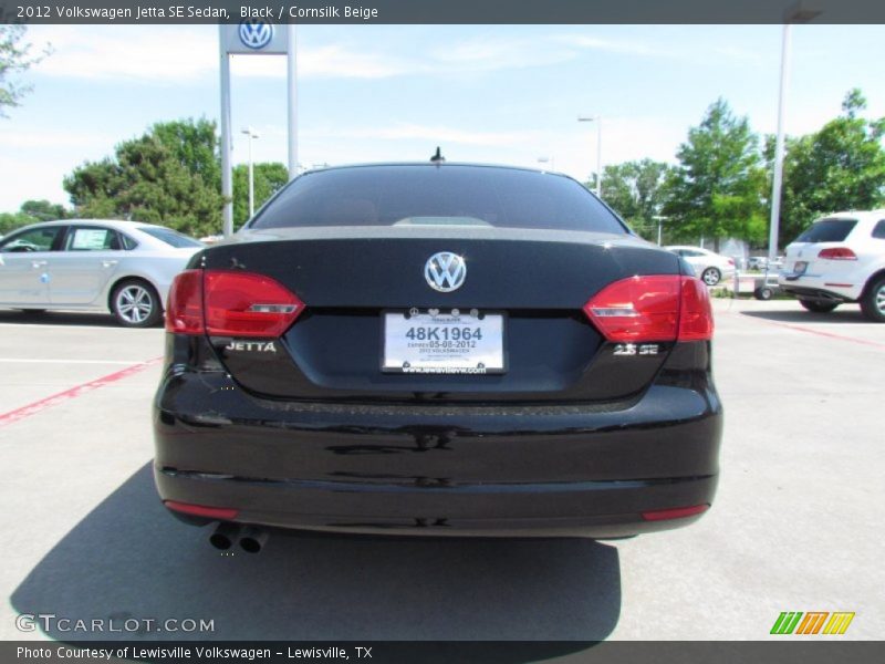 Black / Cornsilk Beige 2012 Volkswagen Jetta SE Sedan