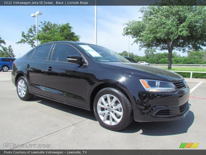 Black / Cornsilk Beige 2012 Volkswagen Jetta SE Sedan
