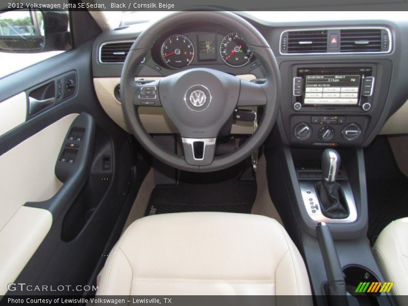Black / Cornsilk Beige 2012 Volkswagen Jetta SE Sedan