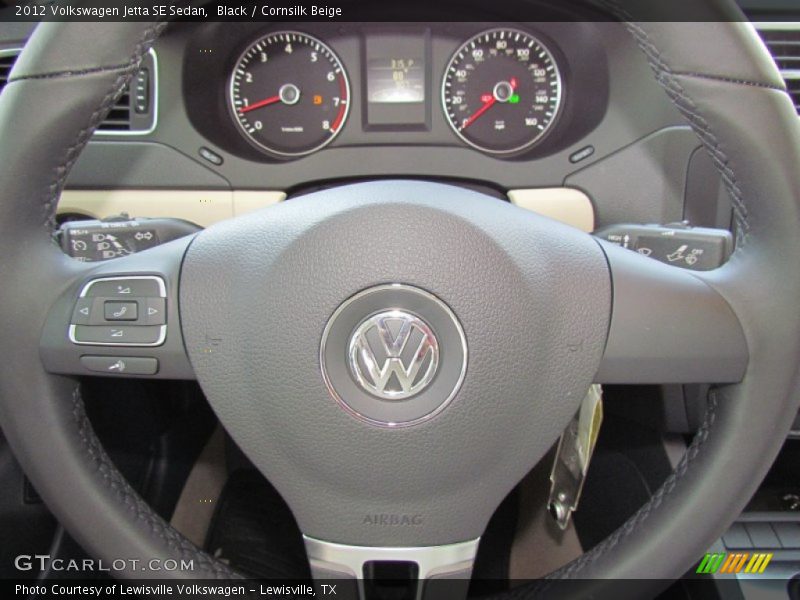 Black / Cornsilk Beige 2012 Volkswagen Jetta SE Sedan