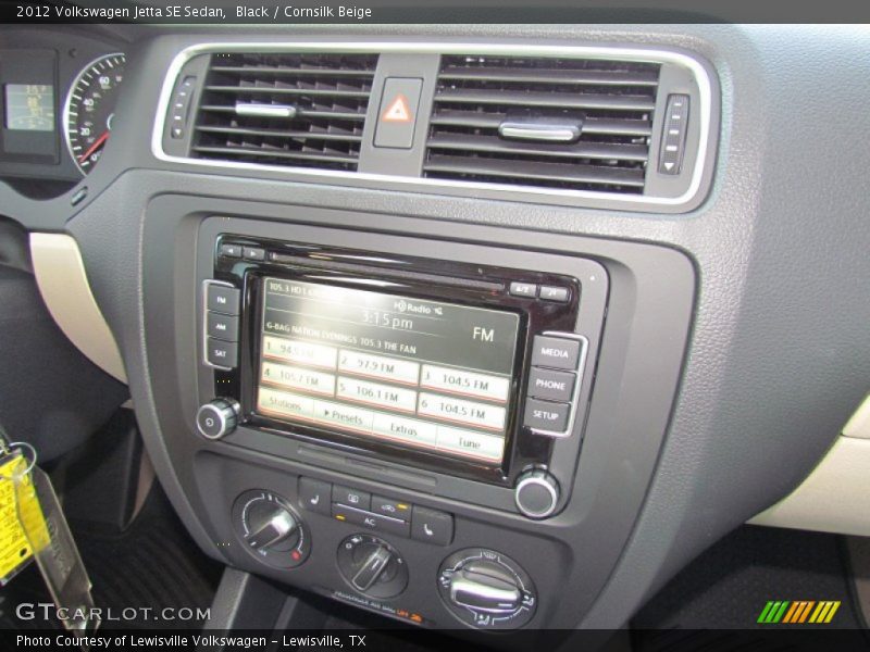 Black / Cornsilk Beige 2012 Volkswagen Jetta SE Sedan
