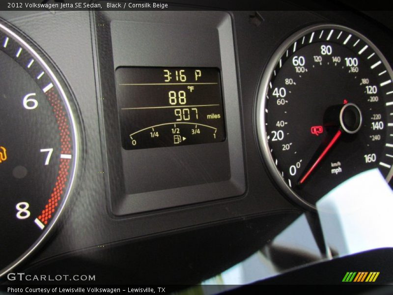 Black / Cornsilk Beige 2012 Volkswagen Jetta SE Sedan