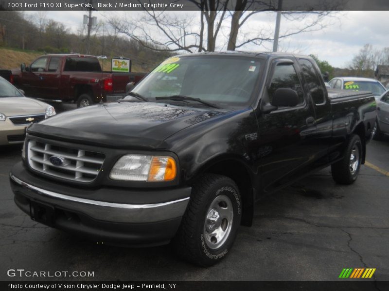 Black / Medium Graphite Grey 2003 Ford F150 XL SuperCab