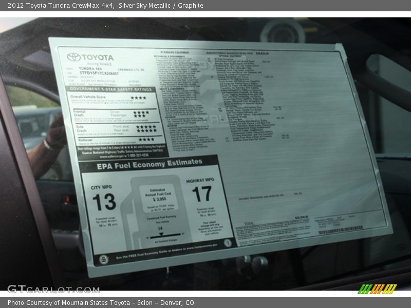 Silver Sky Metallic / Graphite 2012 Toyota Tundra CrewMax 4x4