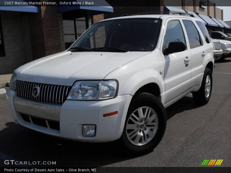 Oxford White / Black 2007 Mercury Mariner Premier