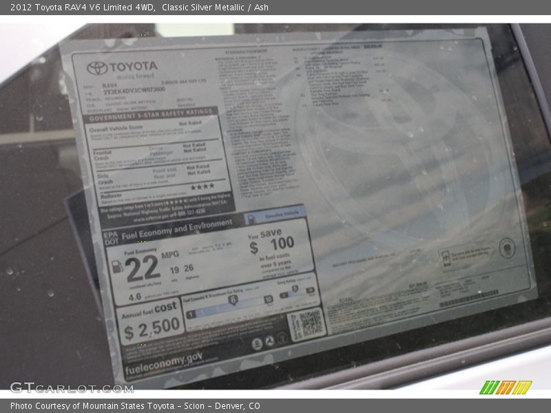 Classic Silver Metallic / Ash 2012 Toyota RAV4 V6 Limited 4WD