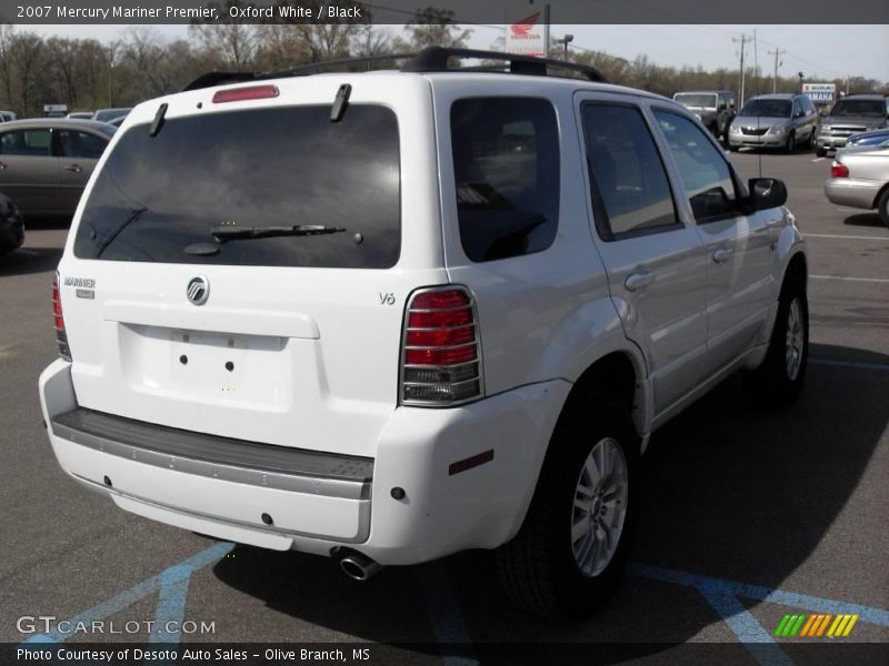 Oxford White / Black 2007 Mercury Mariner Premier