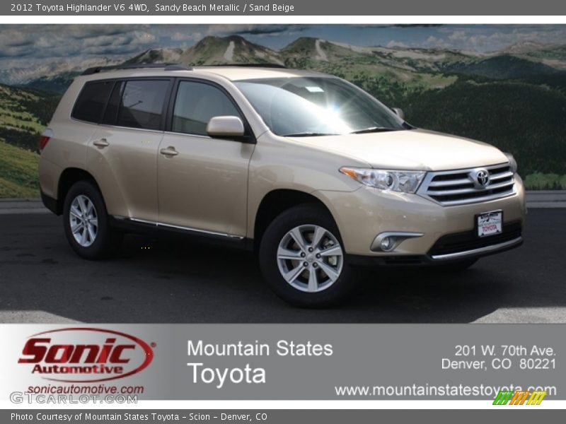 Sandy Beach Metallic / Sand Beige 2012 Toyota Highlander V6 4WD