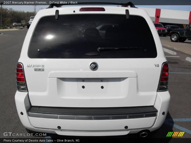Oxford White / Black 2007 Mercury Mariner Premier