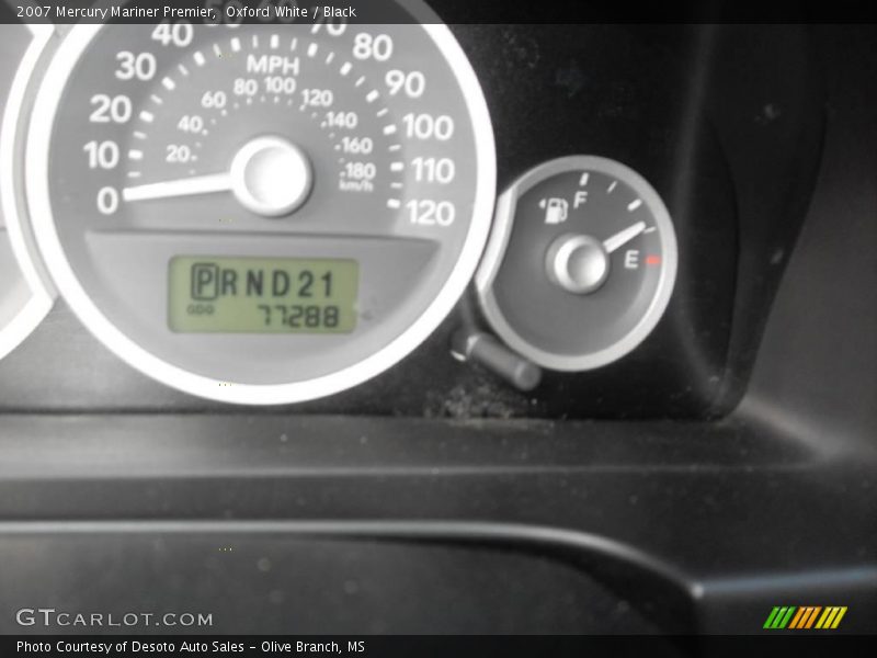 Oxford White / Black 2007 Mercury Mariner Premier