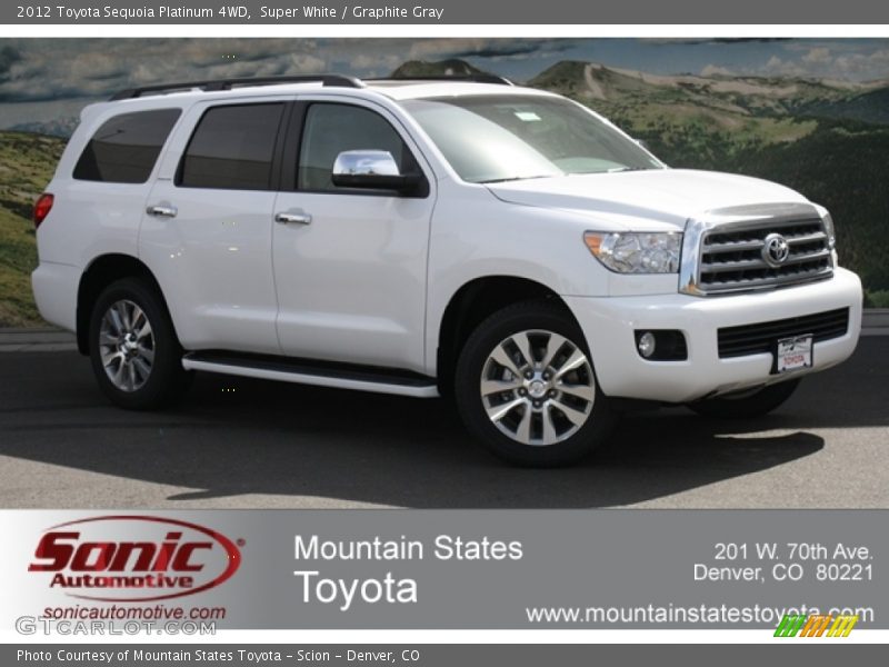 Super White / Graphite Gray 2012 Toyota Sequoia Platinum 4WD