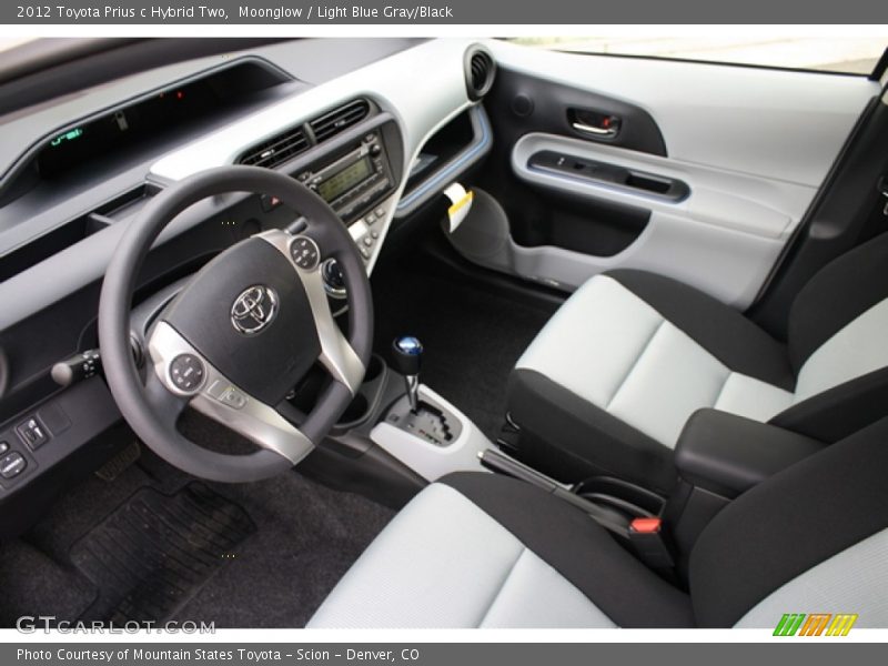  2012 Prius c Hybrid Two Light Blue Gray/Black Interior